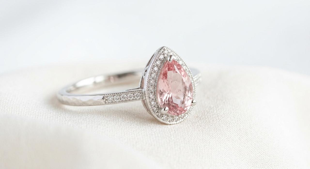 Anillo gota rosa