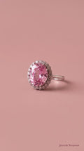 Anillo ovalado rosa